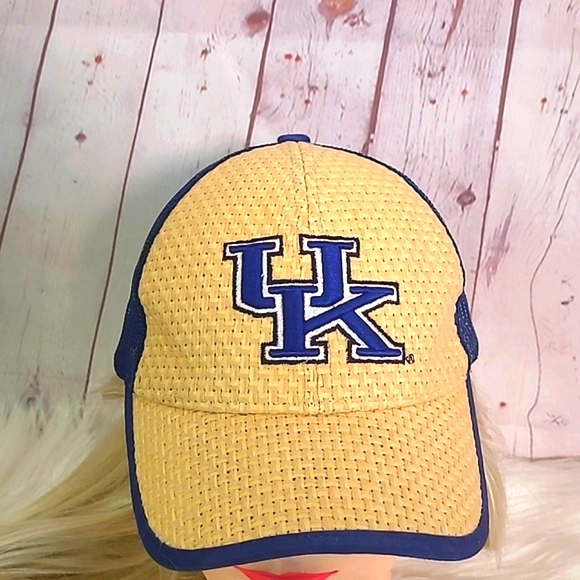 Y2K Twill Straw UK University of Kentucky Wildcats Mesh Trucker Snapback Hat - Picture 3 of 16